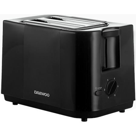 Prajitor de paine Daewoo DBT40B, 750 W, 6 niveluri rumenire, carcasa Cool Touch, Negru