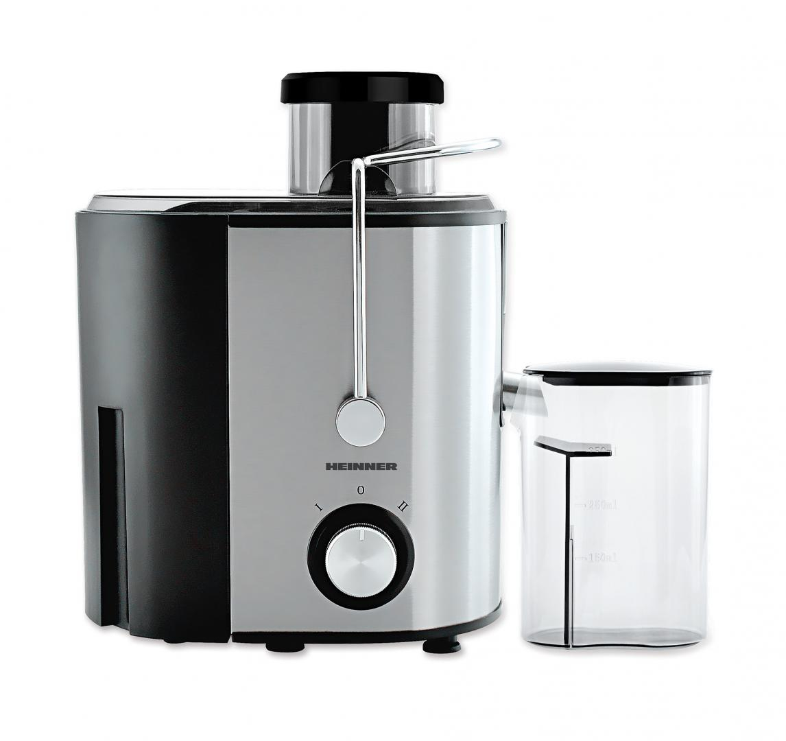 Storcator de fructe Heinner HSF-500S, 500W, Recipient pulpa 1.2l, Recipient suc 350 ml, 2 trepte de viteza, Inox