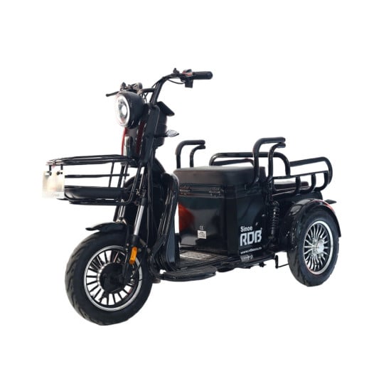 tricicleta electrica adulti fara permis second hand Tricicleta electrica RDB SINOE, fara permis, 500W, 2022, 25 km h, autonomie 35-45 km, Albastru-Negru-Rosu