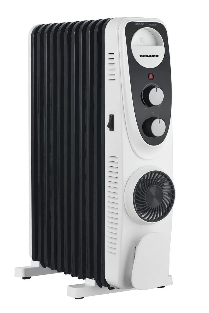 Electrocasnice & Climatizare - CALORIFER CU ULEI HEINNER HOH-MVT11WH-BK, 11 ELEMENTI: 125x545 mm, VENTILATOR TURBO, 3 SETARI DE TEMPERATURA: 1000W/1300W/2300W, TERMOSTAT AJUSTABIL, PROTECTIE SUPRAINCALZIRE, PROTECTIE IN CAZ DE RAST