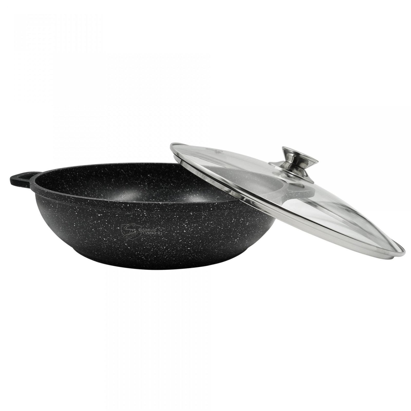 Casa, Gradina & Bricolaj - CRATIȚĂ CU CAPAC SAMUS, 28X8 CM, 4.1L – TOL281-CC, TOLEDO LINE, ÎNVELIȘ MARMURĂ ANTIADERENTĂ, CAPAC DIN STICLĂ TERMORESISTENTĂ