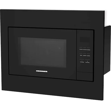 Incorporabile - Cuptor cu microunde incorporabil Heinner HMW-23BI-BK, 23 l, 800 W, Digital, Timer, Grill, Sticla neagra
