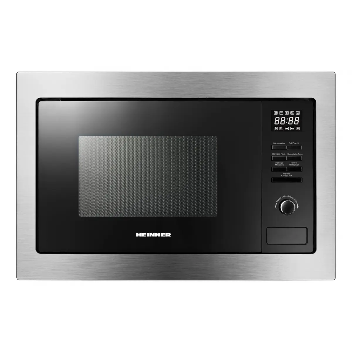 Electrocasnice & Climatizare - CUPTOR CU MICROUNDE INCORPORABIL HEINNER HMW-MDBI25GDIX, 900 W, 25 L, GRILL 1000 W, 5 TREPTE PUTERE, 10 PROGRAME, PLATOU ROTATIV 31.4 CM (INOX/NEGRU)