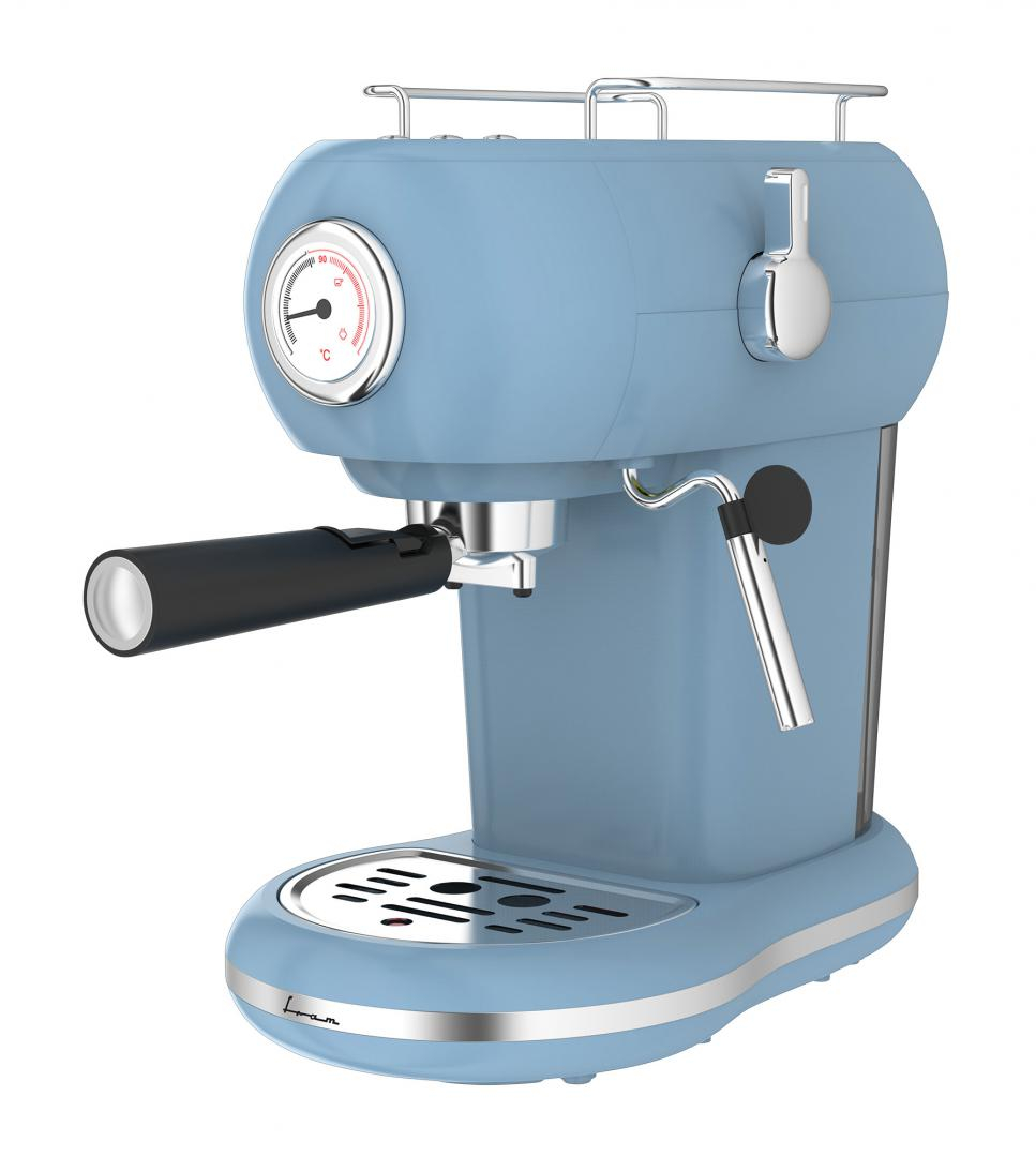 Electrocasnice & Climatizare - Espressor manual Fram FEM-D15RBL, 1100 W, Rezervor 1.2 l, 15 bar Albastru
