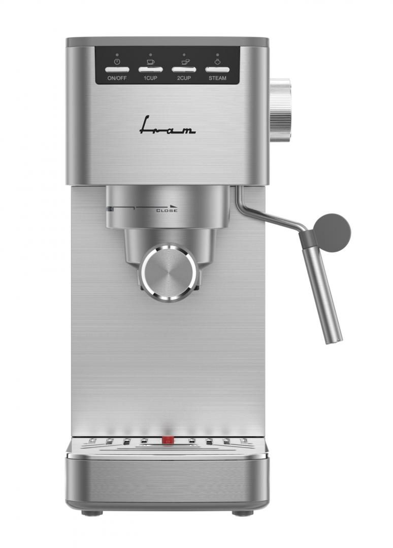 Electrocasnice & Climatizare - Espressor manual Fram FEM-D15SS, 1350 W, Rezervor 1.2 l, Sistem de spumare, 15 bar, Inox Argintiu