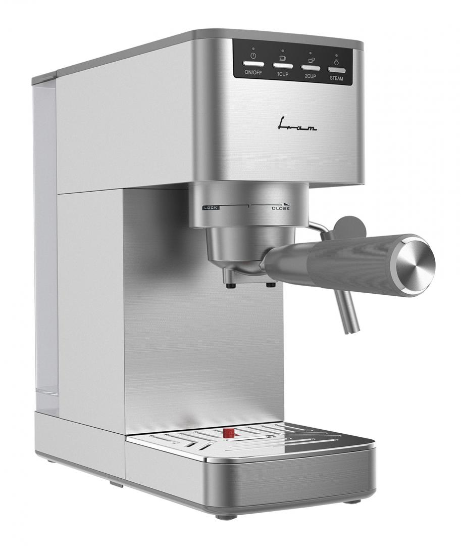 Electrocasnice & Climatizare - Espressor manual Fram FEM-D15SS, 1350 W, Rezervor 1.2 l, Sistem de spumare, 15 bar, Inox Argintiu
