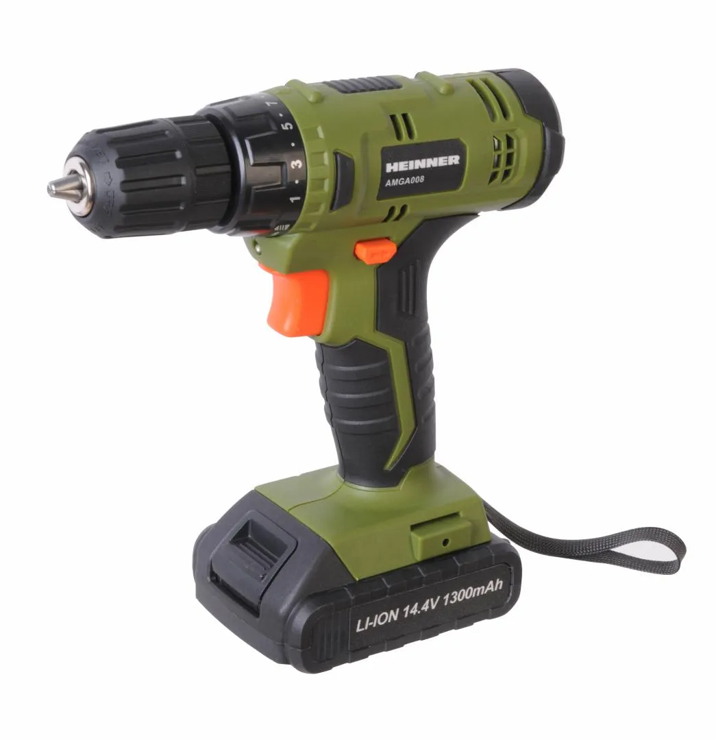 Casa, Gradina & Bricolaj - Masina de gaurit si insurubat pe acumulator Heinner AMGA008, 14.4 V, 650 RPM, 26 Nm, 21+1 trepte torsiune, 10 mm mandrina rapida, acumulator, incarcator,Verde