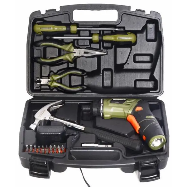 Casa, Gradina & Bricolaj - Pachet Surubelnita pe acumulator Heinner VTE002, 3.6 V Li-Ion, 1300 mAh, 4.5 Nm, 20 biti, adaptor + 5 scule de mana,Verde