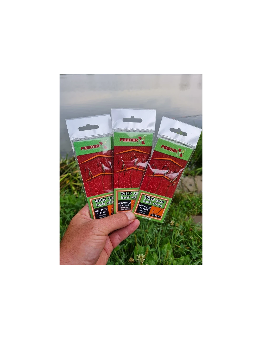 FeederX - Carlige legate FeederX Wild Carp Hook Bait Sting SIZE 8 [2]