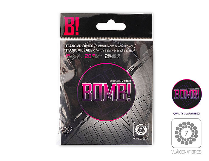 Strună din titan BOMB! cu vârtej si agrafă 2buc/20cm/7kg [2]