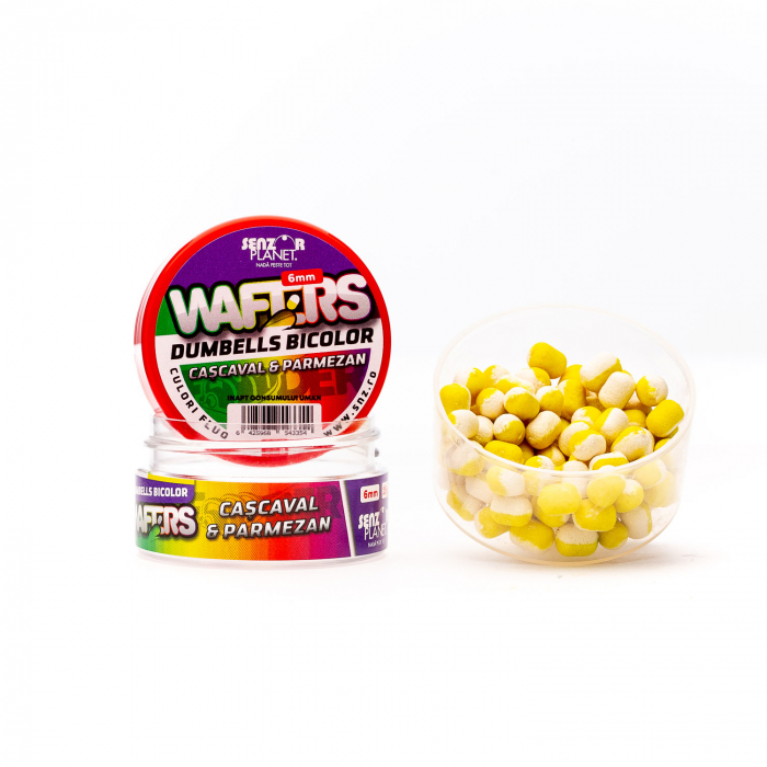 WAFTERS DUMBELLS BICOLOR CASCAVAL & PARMEZAN (ALB-GALBEN) 6mm 15g [1]