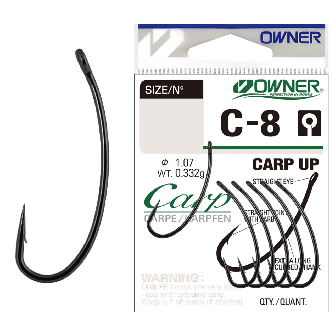 Pescuit la Crap - Carlig Owner C-8 No.8 Carp Up 8buc/plic