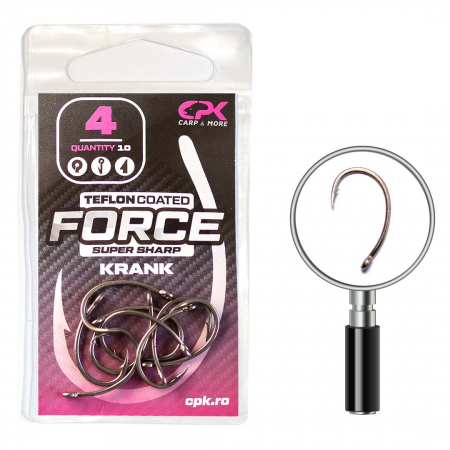 Carlige crap - Carlige CPK Force Teflon Coated Krank, 10buc/plic nr.10