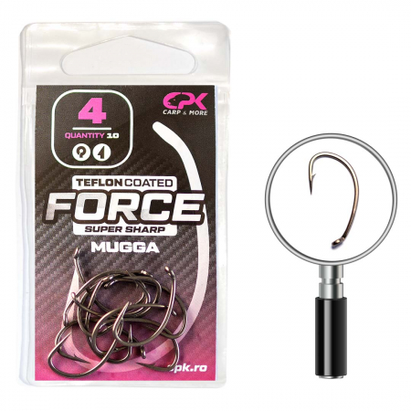 Carlige crap - Carlige CPK Force Teflon Coated Mugga, 10buc/plic NR.4