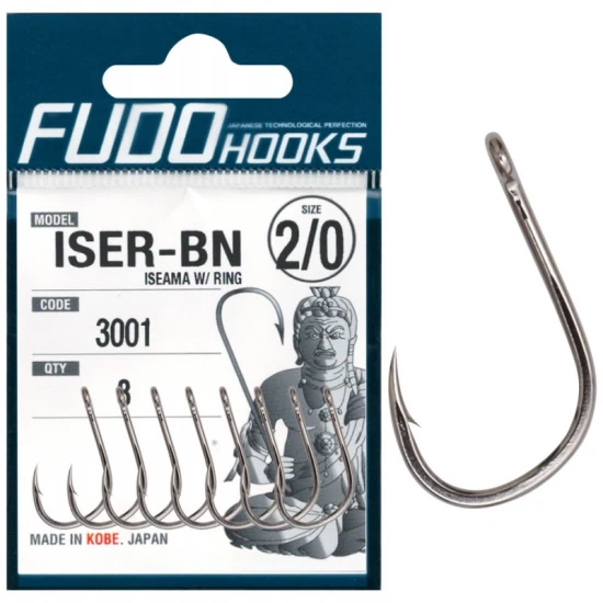 Pescuit la Crap - Carlige Fudo Iseama W Ring Iser-bn Nr.1/0, 9buc/pac