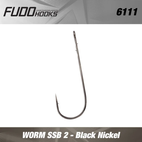 Pescuit la rapitori,spinning - Carlige Fudo Worm Ssb Bn Black Nickel Nr.4/0 3buc/plic