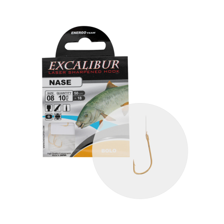 Pescuit la feeder,stationar - Carlige Legate Excalibur Bolo Gold NR.8 10BUC/PLIC