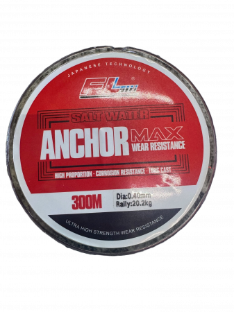 Monofilament-fir principal - FIR MONOFILAMENT FL SALT WATER ANCHOR MAX ROSU 300M 0.25mm/12.4kg