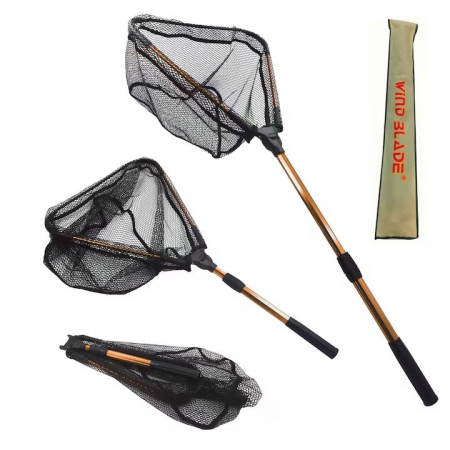 Pescuit la Crap - Minciog triunghiular 60x60x60 cu maner telescopic, husa, 3 tronsoane, lungime 260 cm Wind Blade