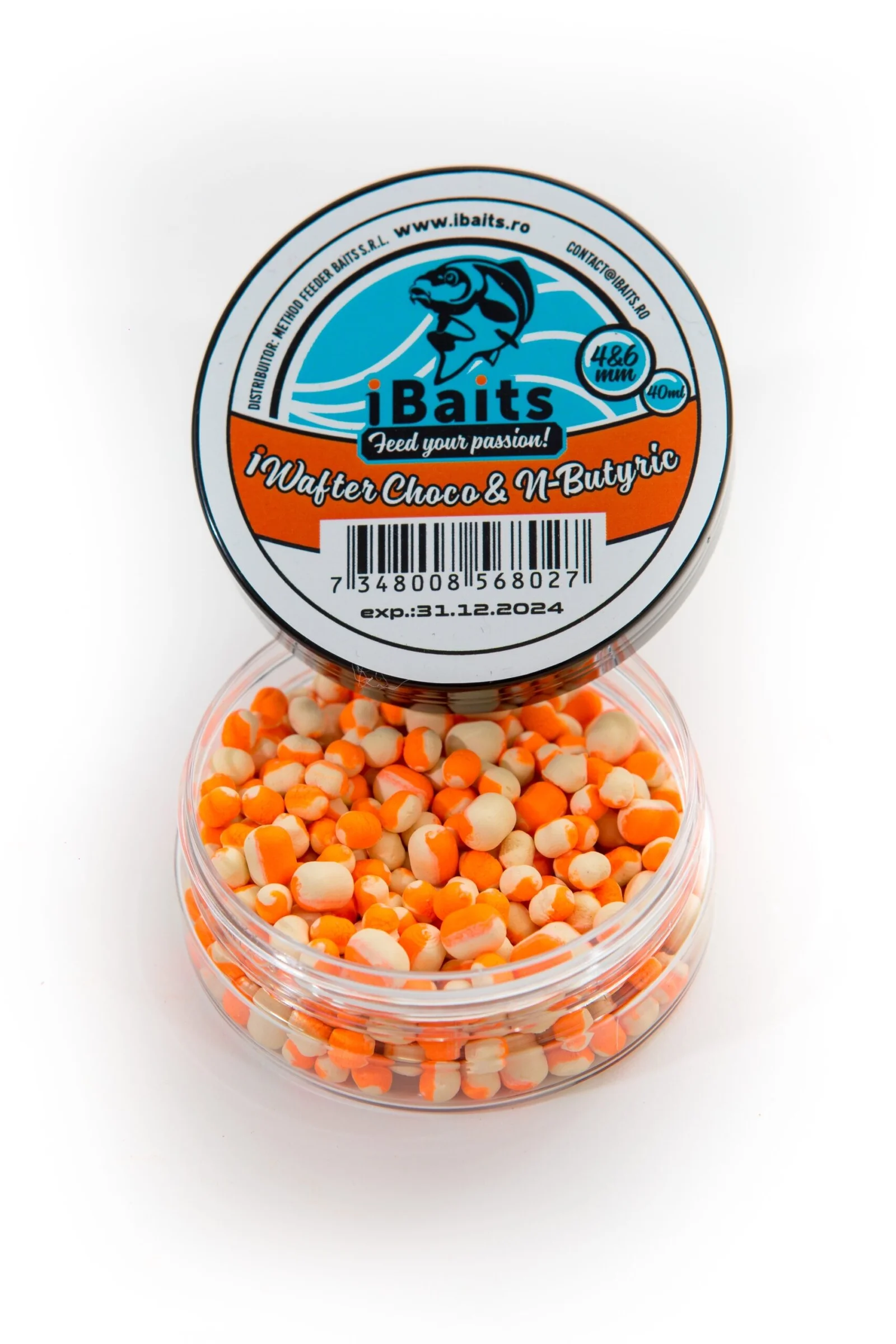 Boilies-uri critic echilibrate - MINI DUMBELL IWAFTER CHOCO & N-BUTYRIC 4X6MM SI 6X8MM 40 ML