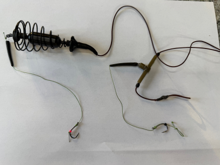 Accesorii, monturi crap - Montura Crap Caras cu 2 carlige nr 6 fir de par momitor 50gr