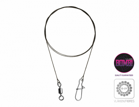 Strune - Strună Wolfram BOMB! cu vârtej si agrafă 2buc/15cm/5kg