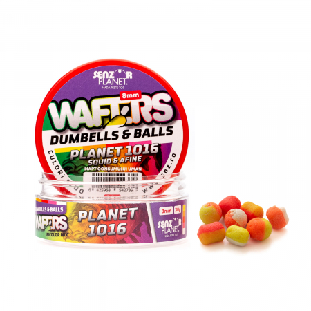 Boilies-uri critic echilibrate - WAFTERS DUMBELLS & BALLS BICOLOR Planet1016 (MIX BICOLOR) 8mm 30g