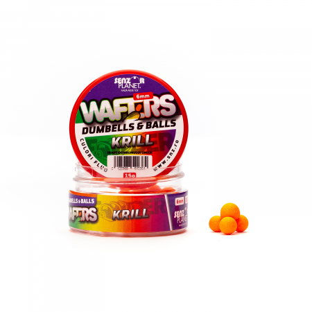 Boilies-uri critic echilibrate - WAFTERS DUMBELLS & BALLS KRILL (PORTOCALIU) 6mm 15g