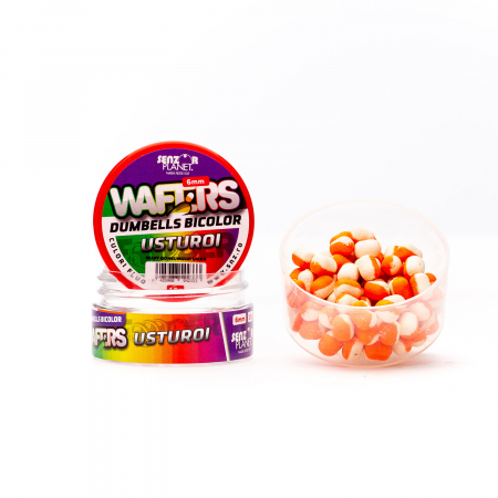 Boilies-uri critic echilibrate - WAFTERS DUMBELLS BICOLOR USTUROI (ALB-PORTOCALIU) 6mm 15g