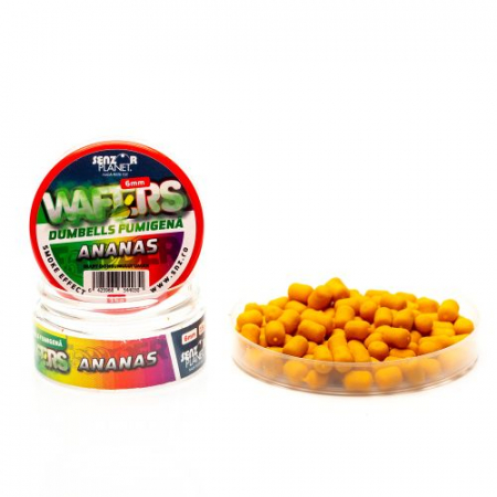 Boilies-uri critic echilibrate - WAFTERS DUMBELLS FUMIGENA ANANAS (GALBEN) 6mm 15g