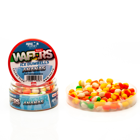Boilies-uri critic echilibrate - WAFTERS ICE DUMBELLS BICOLOR ANANAS 6mm 15g