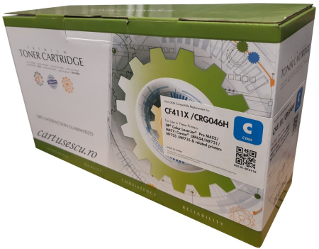 Cartuşe toner - Cartus toner Static Control compatibil HP/Canon CF411X/CRG-046HC cyan