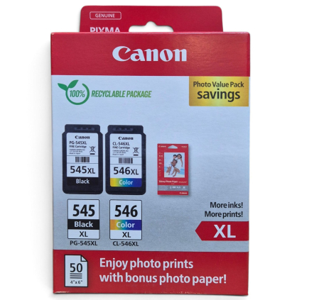 Cartuşe inkjet - Combo-pack cerneala original Canon PG-545XL+CL-546XL black + tri-color