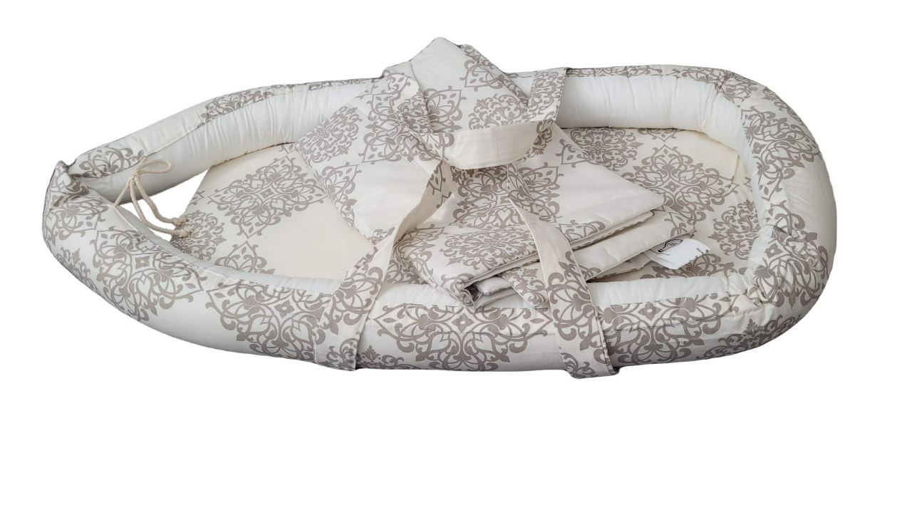 Baby Nest Somnart: Cosulet bebelusi + Salteluta 42x84x2 cm + Paturica 70x70 cm model Elegant Armonia [2]