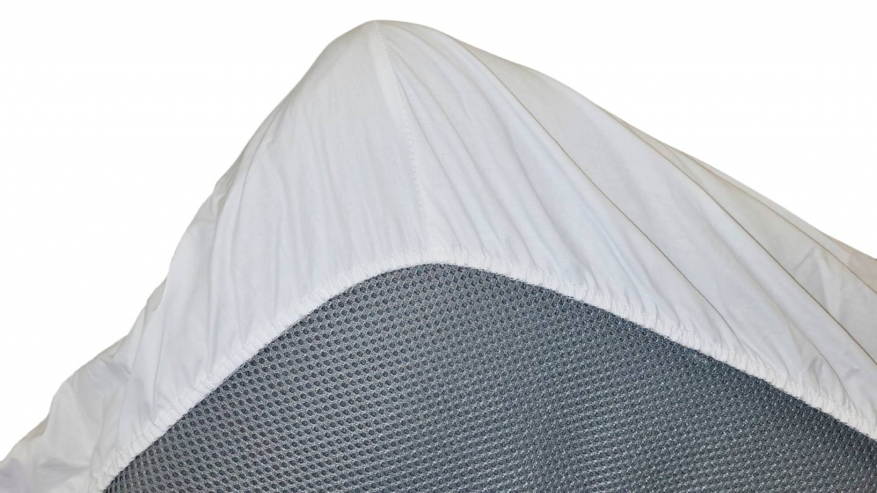 Cearceaf de pat Bumbac alb bebelusi si copii, cu elastic, 135x65 [4]