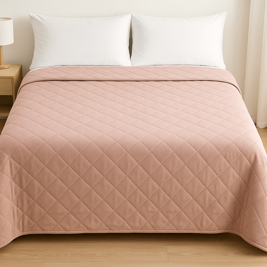 Cuvertura de pat velour, Somnart, 220x240 cm, cappucino [2]