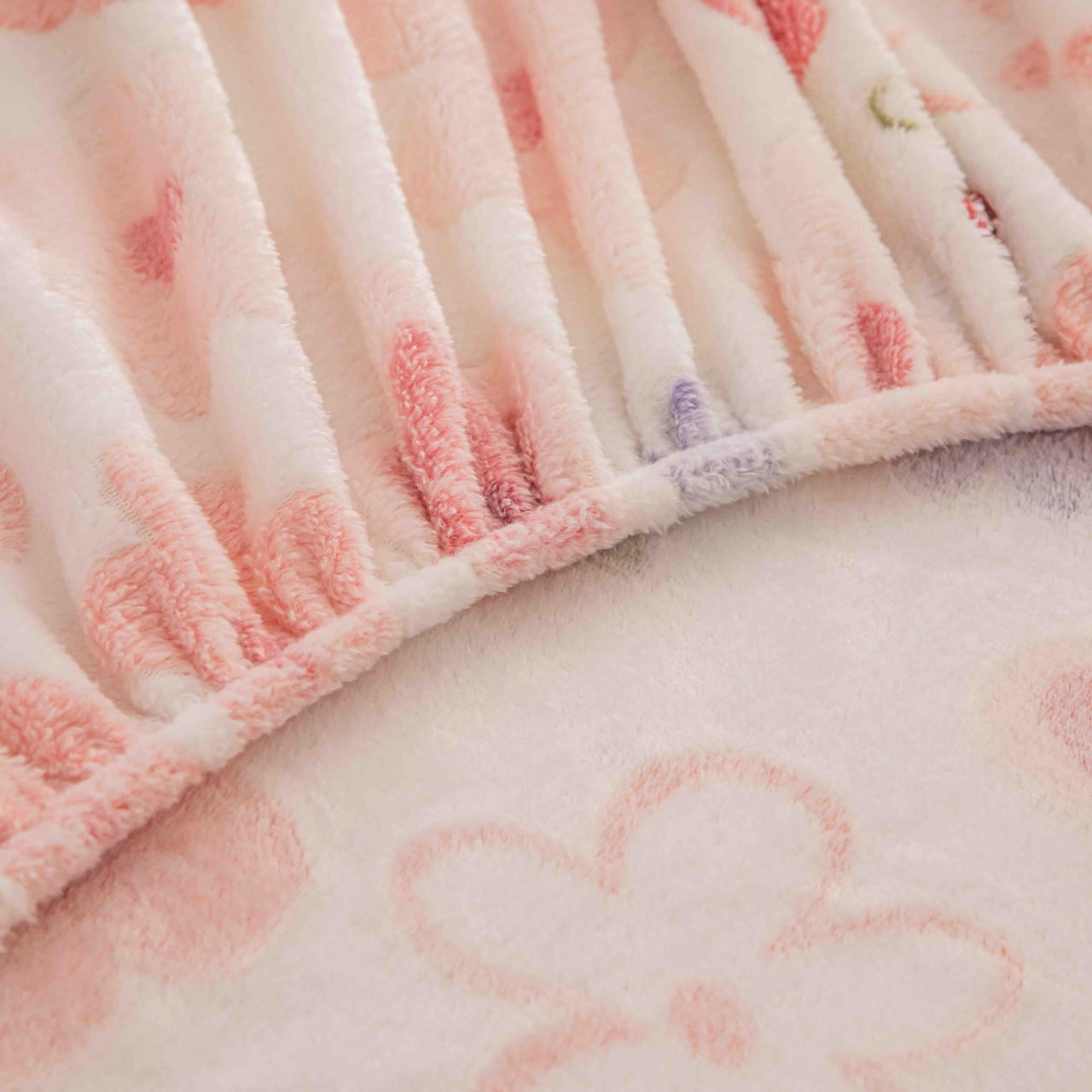 Husa de Pat Cocolino cu Elastic si 2 Fete de Perna 50x70cm,180x200cm,Roz cu Floricele-D164 [4]