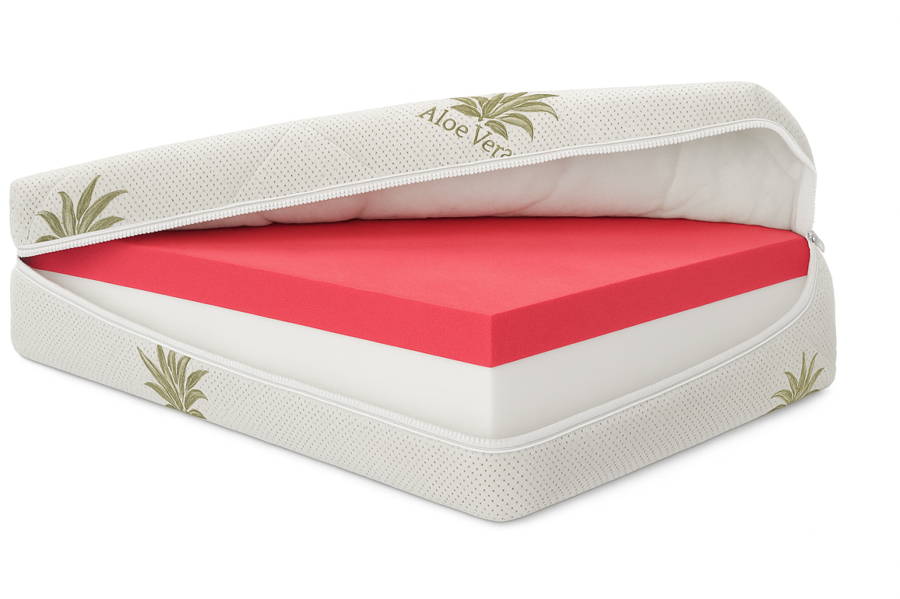 Husa saltea 100x200x20, Aloe Vera, matlasata, lavabila, detasabila, cu fermoar 4 laturi [4]