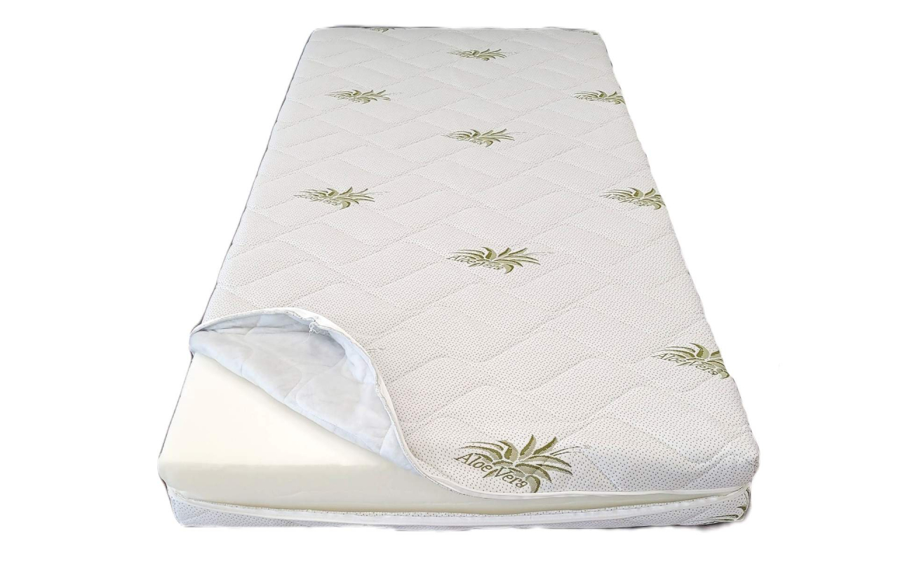 Husa saltea 100x200x25, Aloe Vera, matlasata, lavabila, detasabila, cu fermoar 4 laturi [1]