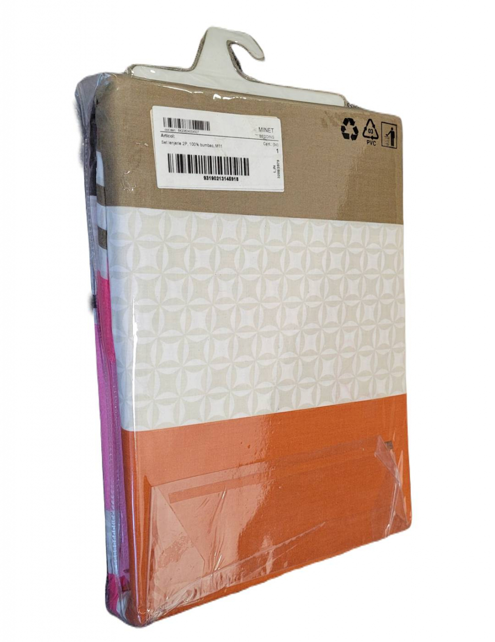 Lenjerie de Pat 100% Bumbac ranforce, Somnart, model M11, 2 persoane, pentru pilota de 180x200, ambalaj cutie cadou [5]