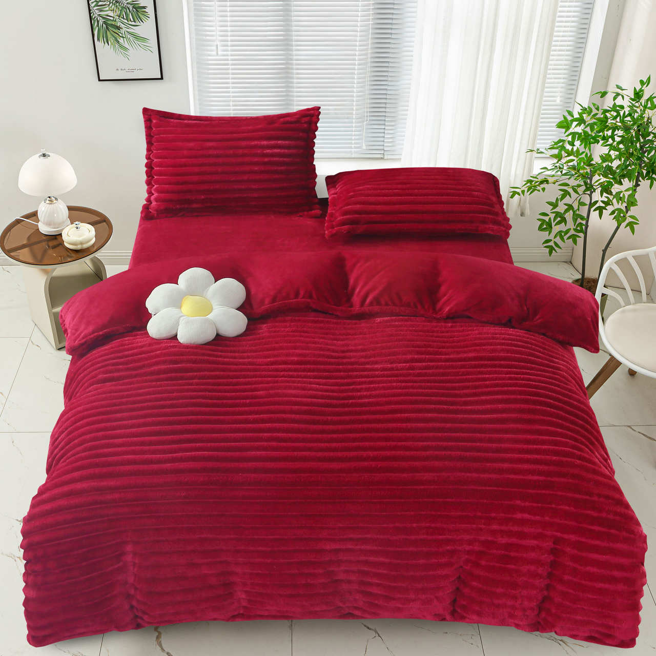 Lenjerie de pat dublu cocolino,4 piese.cearceaf normal,dungi,visinie-92680 [1]