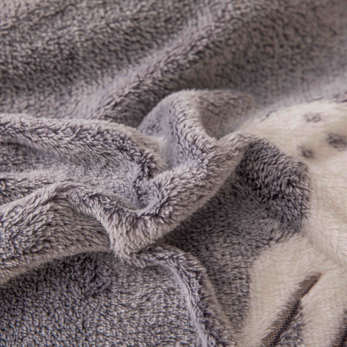 Lenjerie de pat dublu cocolino,4 piese cu elastic,gri cu reni-A606 [4]