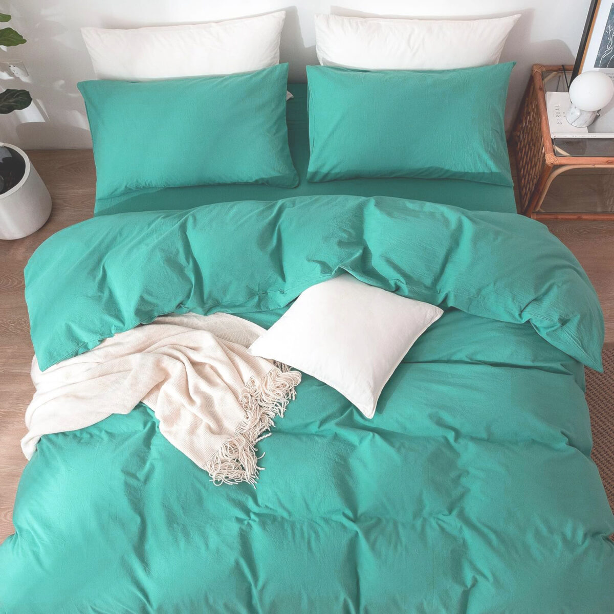 Lenjerie de pat Percalle,pat dublu, 6 piese, cearceaf pat clasic 240cm x 260cm, cearceaf pilota 200cm x 230cm, 2 fete perna 50 x 70,2 fete perna 70 x 70-PRCUNI3 [4]