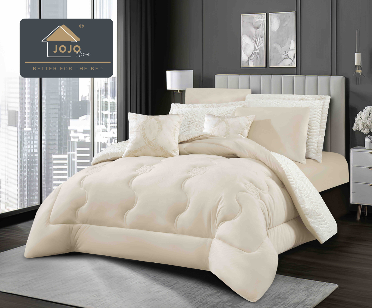 Lenjerie pat cu pilota inclusa din catifea si blanita artificiala de iepure cu doua fete,cearceaf cu elastic,crem+alb - A1202 [1]