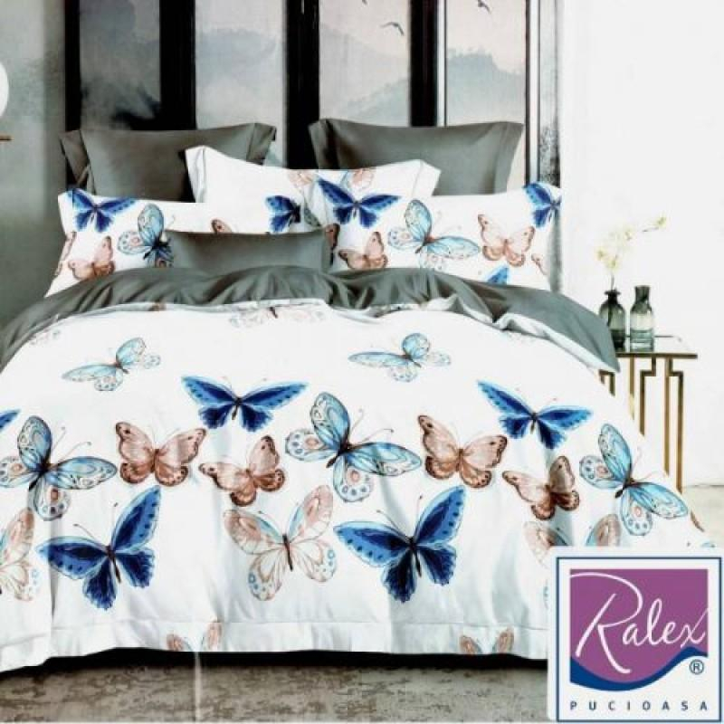 Lenjerie pat dublu,bumbac finet,6 piese,cearceaf normal 220x240cm, cearceaf pilota 200x220cm, 2 fete de perna 50x70, 2 fete de perna 70x70-AZ-020 [1]