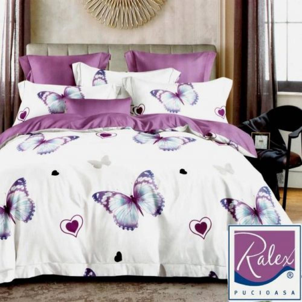 Lenjerie pat dublu,bumbac finet,6 piese,cearceaf normal 220x240cm, cearceaf pilota 200x220cm, 2 fete de perna 50x70, 2 fete de perna 70x70-AZ-032 [1]