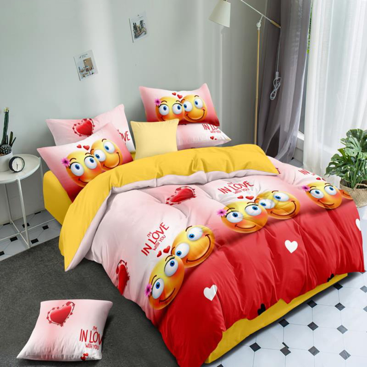 Lenjerie pat dublu,bumbac finet,6 piese,cearceaf normal 220x240cm, cearceaf pilota 200x220cm, 2 fete de perna 50x70, 2 fete de perna 70x70-M120 [1]