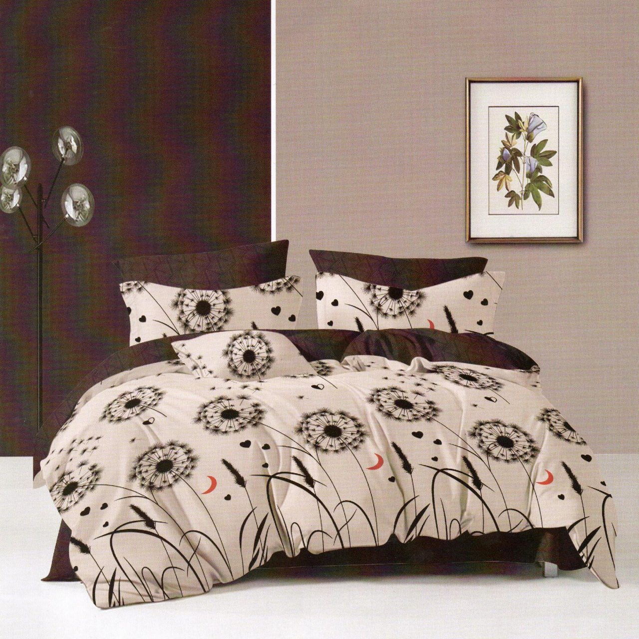 Lenjerie pat dublu,bumbac finet,6 piese,cearceaf normal 220x240cm, cearceaf pilota 200x220cm, 2 fete de perna 50x70, 2 fete de perna 70x70-M272 [1]