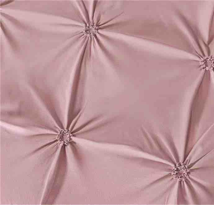 Lenjerie pat dublu cu pliuri,cearceaf cu elastic,bumbac finet,6 piese,roz pudra-A764 [2]