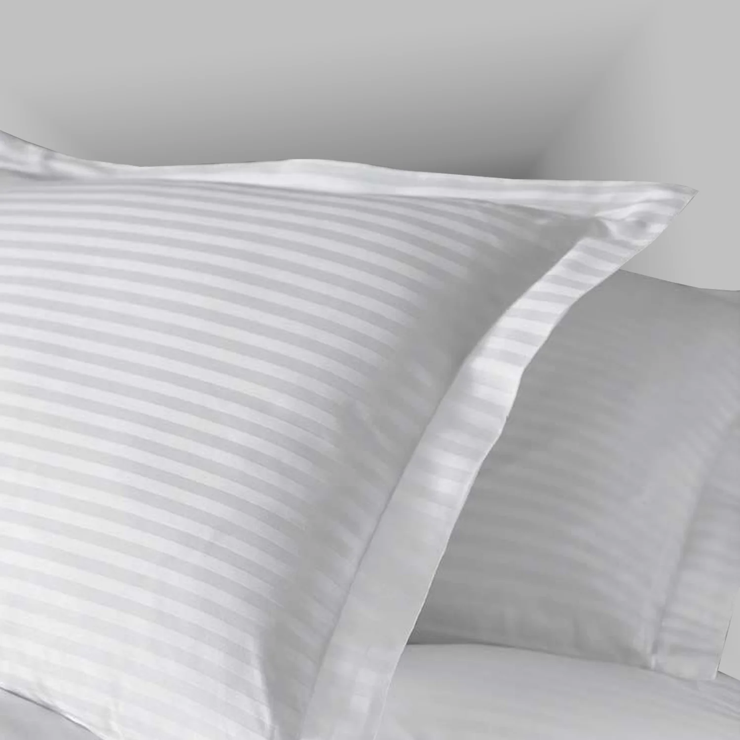 Fata de perna 50x70cm,damasc satinat,100% bumbac,alba-H002 [2]